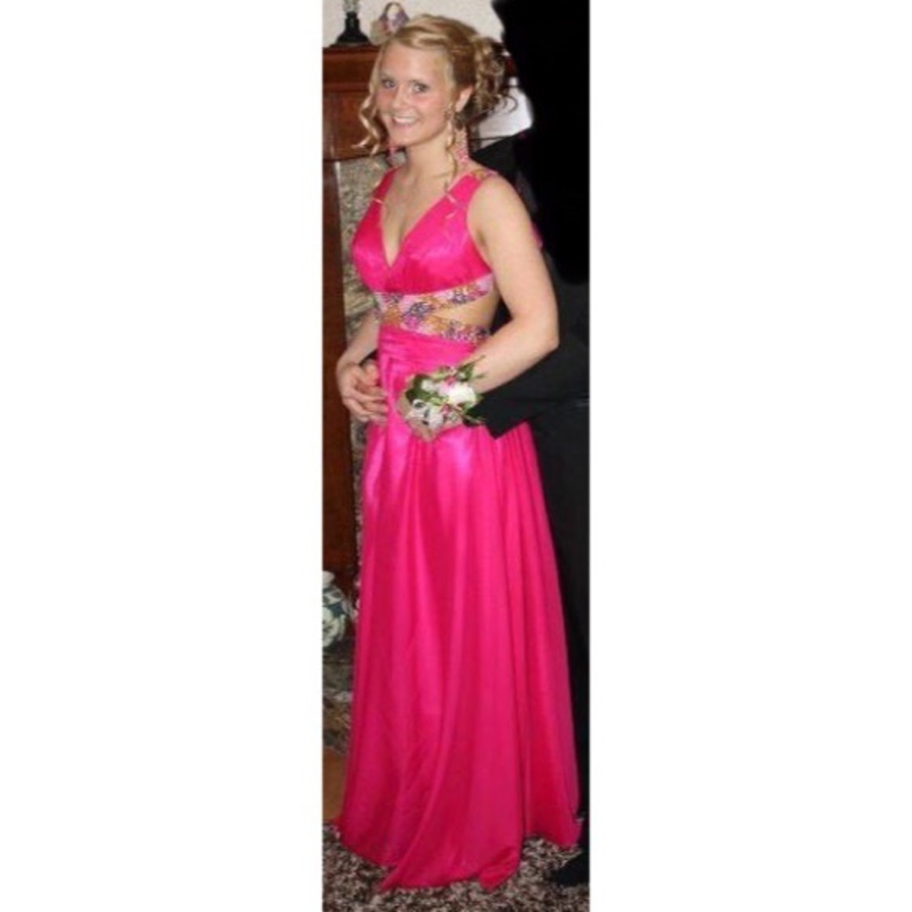 Pink Beaded Prom Dress